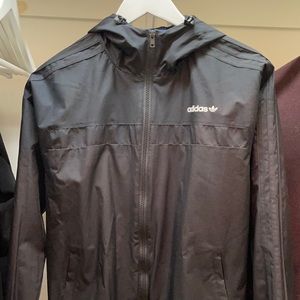 Adidas black windbreaker jacket